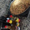 El cooksnap de Leonardo Bauste cuando hizo Arroz chino de pollo y calabresa.