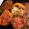 April Aries's cooksnap of when they made Texas Stuffed Bell Peppers.