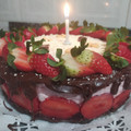 El cooksnap de Adriana cuando hizo Tarta de mousse y gelatina de fresas (TARTA SIN HORNO).