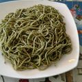 El cooksnap de Teresita Feliz cuando hizo Fideos con pesto de perejil.