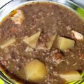 El cooksnap de B cuando hizo Lentejas full equip (chorizo, morcilla...)Crockpot.