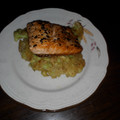 Cooksnap dari Jordan Rubin untuk resep Pan-fried Salmon with Steamed Broccoli and Mashed Potatoes