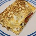 El cooksnap de Daiana Guibaudo cuando hizo Omelette de queso, cebolla, choclo y champignones.