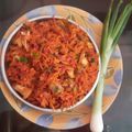 Bharati Kini's cooksnap of when they made शेजवान फ्राइड राइस रेसिपी (schezwan fried rice recipe in marathi).
