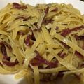 Cooksnap dari Michelle untuk resep Creamy Fettuccine Carbonara with Sausage and Champignon Mushroom
