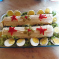 El cooksnap de fabremonica cuando hizo Arrollado de pionono con crema de pollo, morrones, huevos y alcaparras.