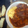 whitek's cooksnap of when they made 'V' steak and ginger wine hot pot.