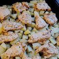 Lábadi Edina Cooksnap-ja, amikor elkészítette a(z) Fokhagymás tepsis burgonya vajpuha fűszeres egész csirkemellel receptet.