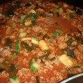 El cooksnap de Yady Mendoza cuando hizo Carne molida con chiles poblanos, hongos y calabacita.