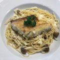 El cooksnap de Maiko Kamata cuando hizo Filete de Tilapia sobre Espaguetis a la Parmesana.