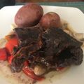 El cooksnap de mariella cuando hizo Entraña con pimientos rojos caramelizados.