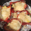 El cooksnap de dolores rubio cuando hizo Pimiento verde con jamón, queso y huevo en Air fryer.