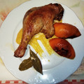 El cooksnap de Zaida TC @alquimiasfood cuando hizo Confit de Pato y Mandarina con Bechamel de Calabaza.