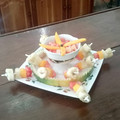 El cooksnap de Jian Carlos Alfonso cuando hizo Cóctel de frutas en miel con banderillas de fruta.