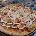 Saima Shahzad's cooksnap of when they made Chicken Malai boti pizza.
