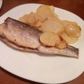 El cooksnap de Cris cuando hizo Lubina al horno con patatas panadera.