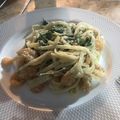 El cooksnap de Nicolás Ortega cuando hizo Espagueti con camarones.
