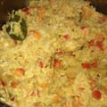 El cooksnap de Paola Lozano Zafra cuando hizo Arroz dorado con pollo y verduras estilo senegalés.