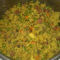 El cooksnap de Kevin Ortiz cuando hizo Paella de mariscos.