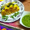 Krupa Kapadia Shah's cooksnap of when they made Coconut stuffed Mango Khandvi.