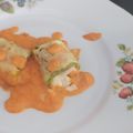 El cooksnap de Marilo P cuando hizo Rollito de calabacín relleno en salsa de pimientos del piquillo.