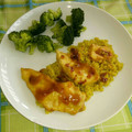 El cooksnap de Josemi CilantroYHierbabuena cuando hizo Pechuga de pollo a la naranja con salsa de soja y arroz al curry.