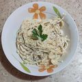 El cooksnap de Ersac Zechna cuando hizo Espagueti blanco en crema de queso philadelphia.