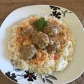 El cooksnap de Andreita... Machuca Aranda cuando hizo Arroz quesú con albóndigas en salsa a la bologñesa.
