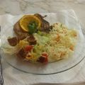El cooksnap de Paola y Chava cuando hizo Chuletas de cerdo a la naranja.