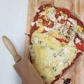 El cooksnap de Chava Alicia Cavagni cuando hizo Pizza mixta integral .