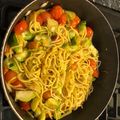 El cooksnap de honey cuando hizo Pasta con repollitos de Bruselas y tomatitos cherries.