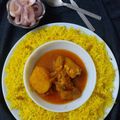 Chaandrani Ghosh Datta's cooksnap of when they made বাসন্তী পোলাও আর চিকেনকষা(Basonti pulao are chicken kosha recipe in bengali).