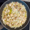 El cooksnap de Inma cuando hizo Bonito encebollado con langostinos y patatas.