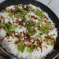 Tasneem Khan's cooksnap of when they made Hyderabadi biryani.