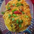 Nabiha Rizwan's cooksnap of when they made Sindhi chicken biryani.