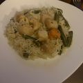 El cooksnap de Eduardo Agudo Alba cuando hizo Vieiras al perejil sobre cama de arroz basmati con judías.