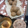 Kshama's Kitchen's cooksnap of when they made Moong dal laddus/Mugache ladoo/Whole green moong laddu.
