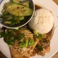 Sophie V.'s cooksnap of when they made Teriyaki Lachs mit asiatischem Gurkensalat.