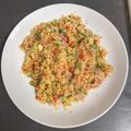 El cooksnap de Isa cuando hizo Cous cous con verduras y bacon.