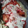 El cooksnap de Belu Aibar cuando hizo Milanesa napolitana con spaghetti.