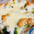 El cooksnap de Cristina en la cocina cuando hizo Brócoli con “bechamel” gratinada.