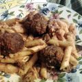 mammas25's cooksnap of when they made cheesy penne with mozzarella meatballs.