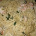 El cooksnap de Vane cuando hizo Espaguetis con langostinos al vino Madeira.
