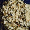 El cooksnap de Dina cuando hizo Fideos con Acelga, pollo y Crema.