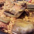 El cooksnap de Neus cuando hizo Arroz con alcachofas, judía redonda y pollo.