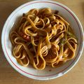 El cooksnap de melias cuando hizo Pasta con chipirones encebollados.