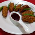 Mukti Sahay's cooksnap of when they made Rajasthani Mirchi Bada or Pakoda.