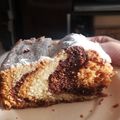 El cooksnap de Sabrina Blanco cuando hizo Torta Cebra de chocolate, dulce de leche y vainilla.
