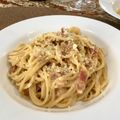 El cooksnap de begoigualada cuando hizo Pasta con salsa carbonara tradicional.