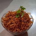 Pooja Vora's cooksnap of when they made આલુ સેવ (Aloo Sev Recipe In Gujarati).